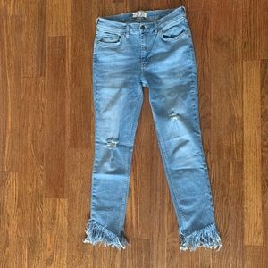 Free People Great Heights Frayed Skinny Jeans